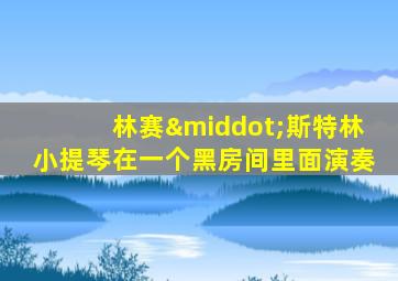 林赛·斯特林小提琴在一个黑房间里面演奏