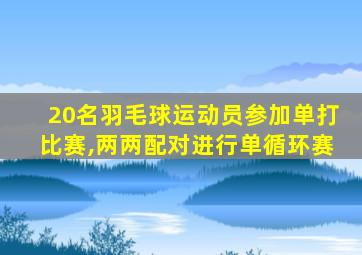 20名羽毛球运动员参加单打比赛,两两配对进行单循环赛
