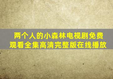 两个人的小森林电视剧免费观看全集高清完整版在线播放