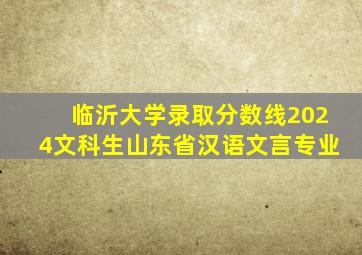 临沂大学录取分数线2024文科生山东省汉语文言专业
