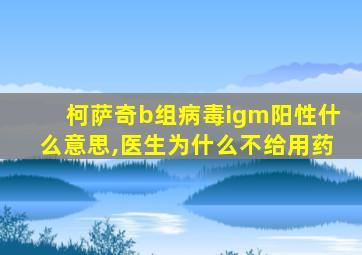 柯萨奇b组病毒igm阳性什么意思,医生为什么不给用药